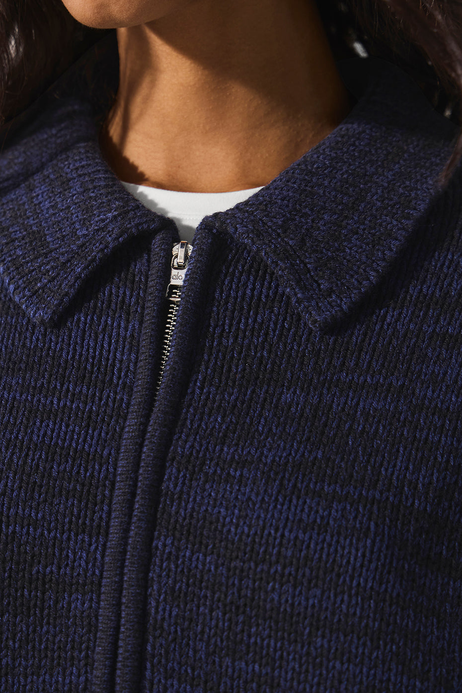 Heritage Full Zip Sweater - Navy Multi - Image 3