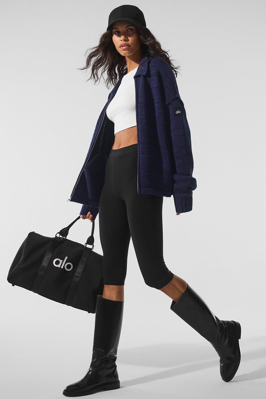 Heritage Full Zip Sweater - Navy Multi - Image 5