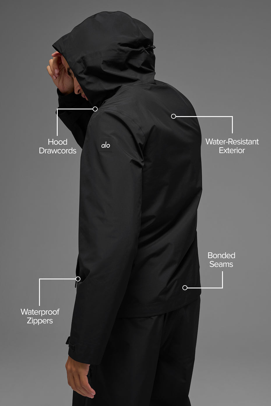 Alpha Shell Jacket - Black - Image 2