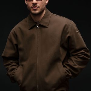 Cotton Canvas Coaches Jacket - Espresso