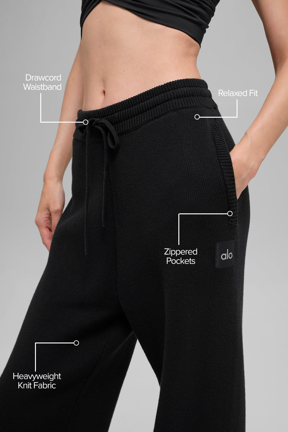 Scholar Straight Leg Sweatpant - Black - Image 2