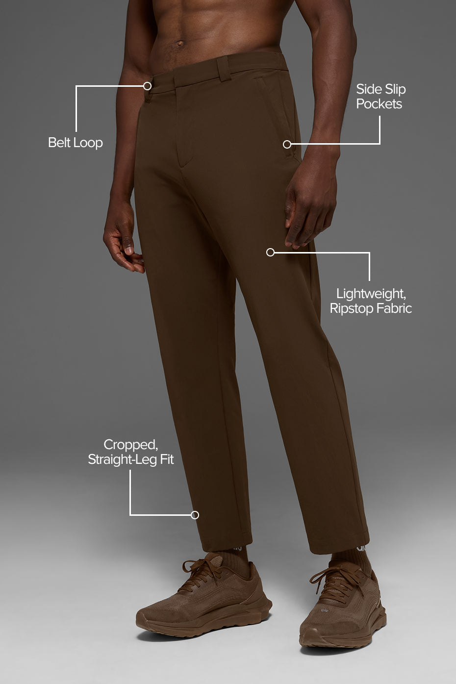 Co-Op Cropped Tech Trouser - Espresso - Image 2