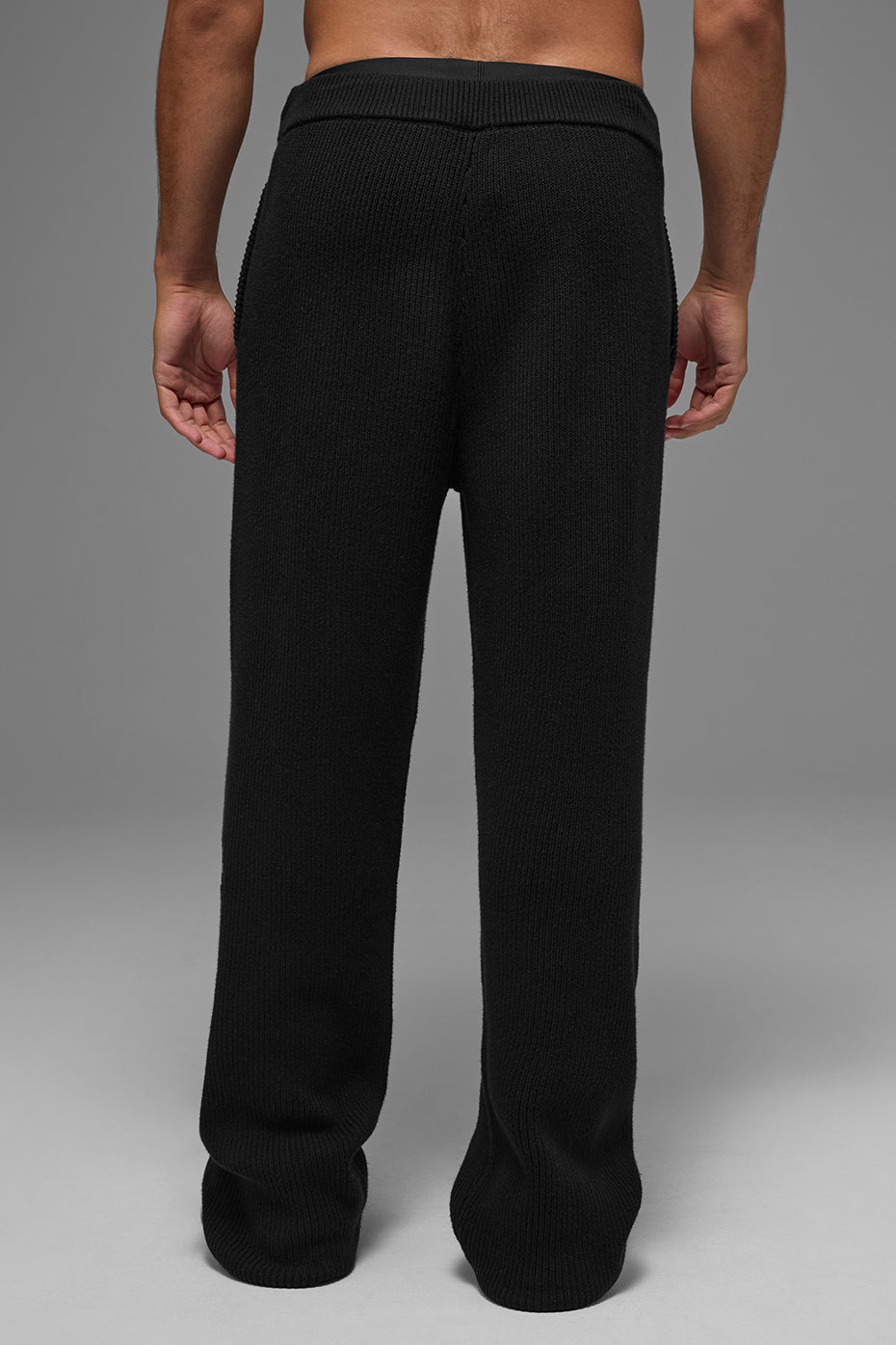 Domain Rib Knit Sweatpant - Black - Image 3