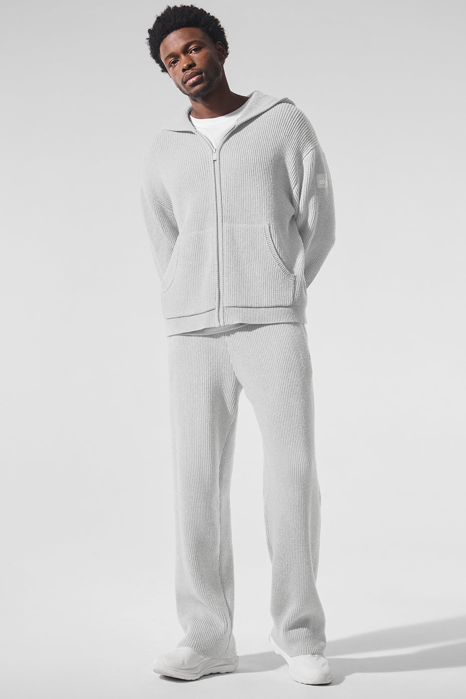 Domain Rib Knit Sweatpant - Athletic Heather Grey - Image 5