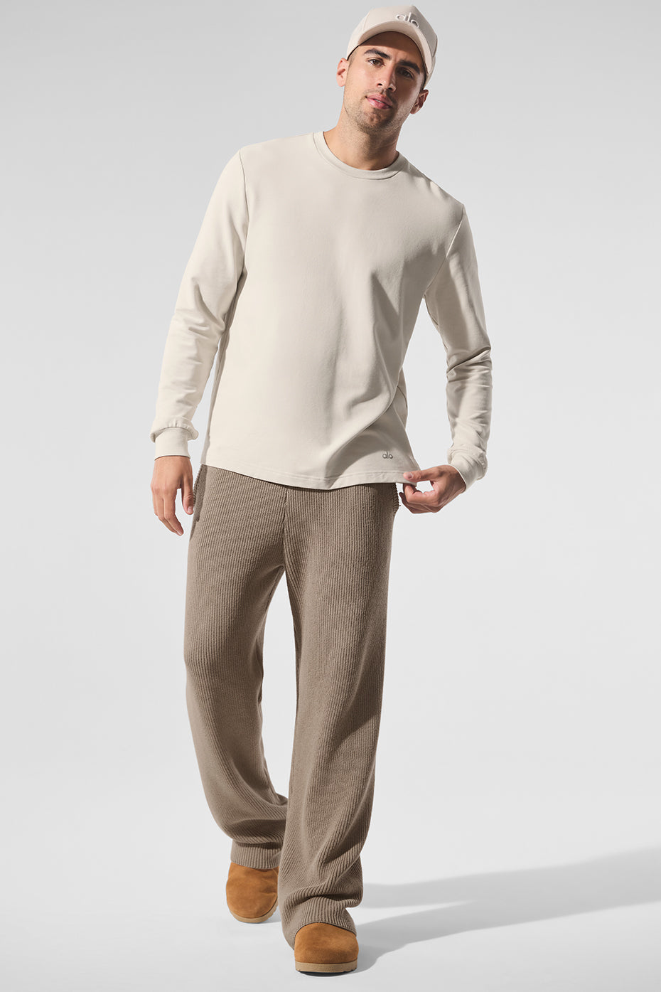 Domain Rib Knit Sweatpant - Gravel - Image 3