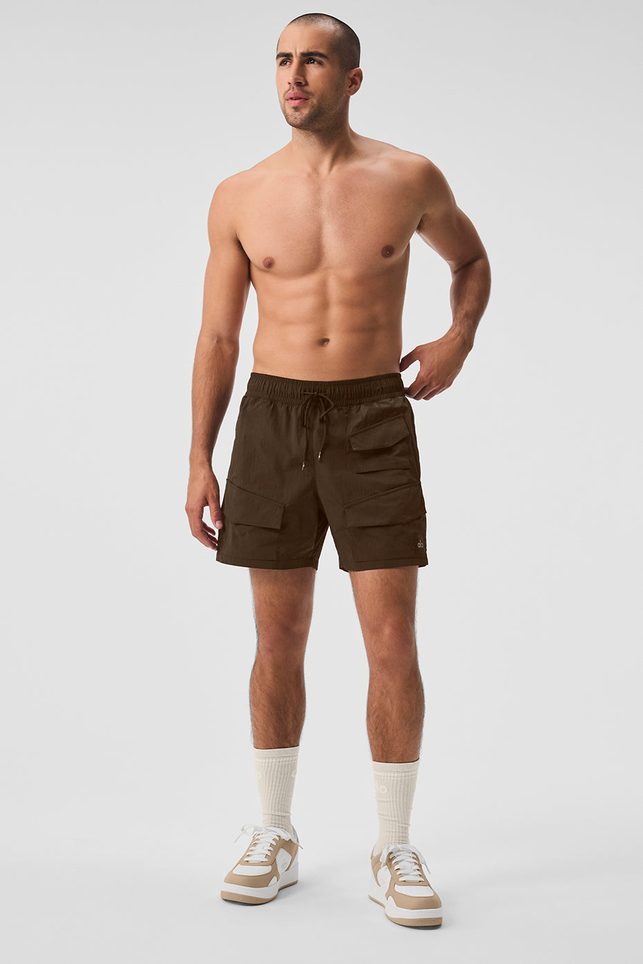 7 Crinkle Nylon Excursion Cargo Short - Espresso - Image 4
