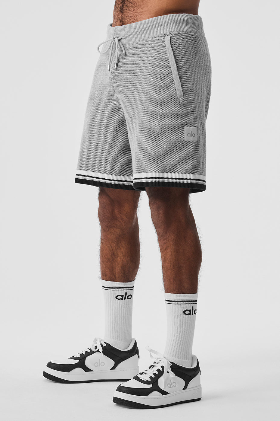 7 Sports Club Sweater Knit Basketball Short - Athletic Heather Grey - Image 4