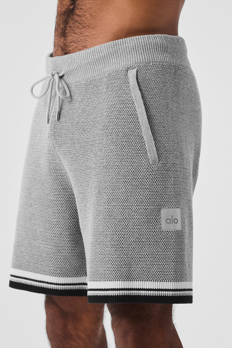 7 Sports Club Sweater Knit Basketball Short - Athletic Heather Grey - Image 2