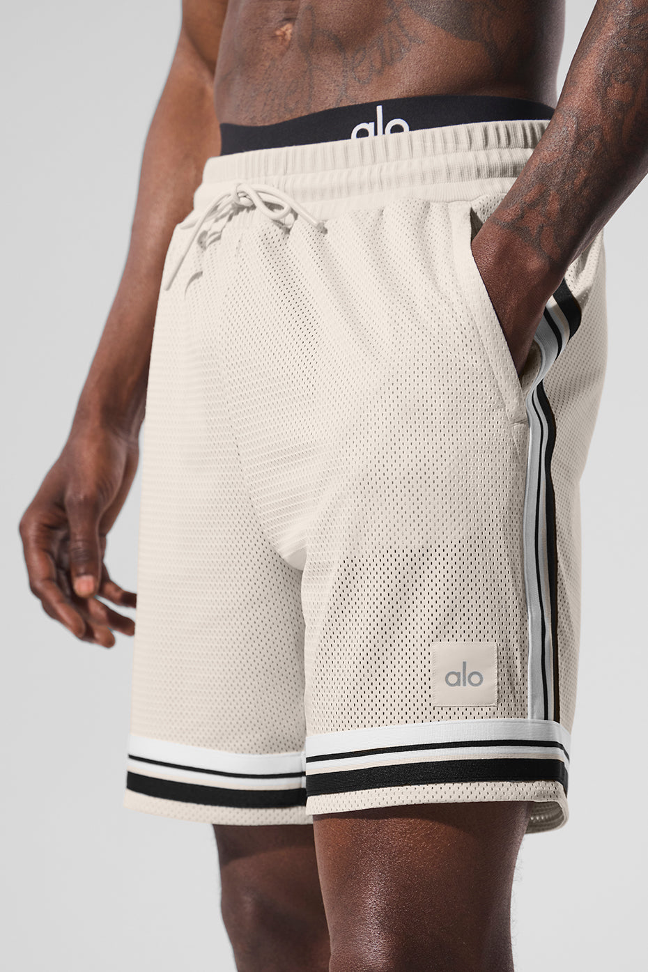 7 Key Mesh Basketball Short - Bone - Image 2