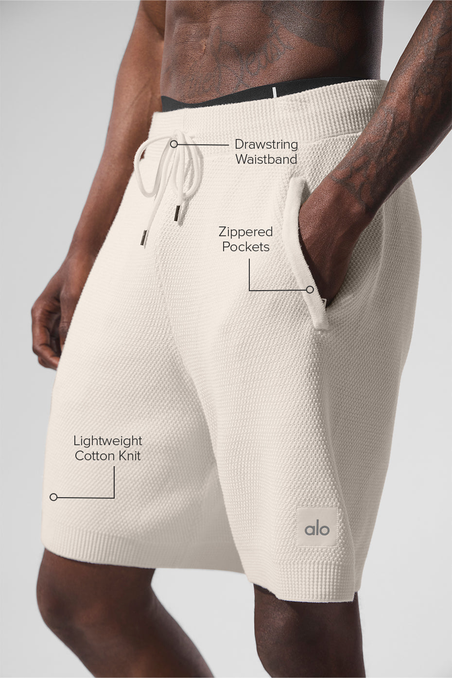 7 Sports Club Sweater Knit Short - Ivory - Image 2