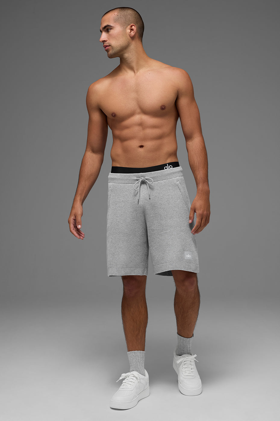 7 Sports Club Sweater Knit Short - Athletic Heather Grey - Image 4