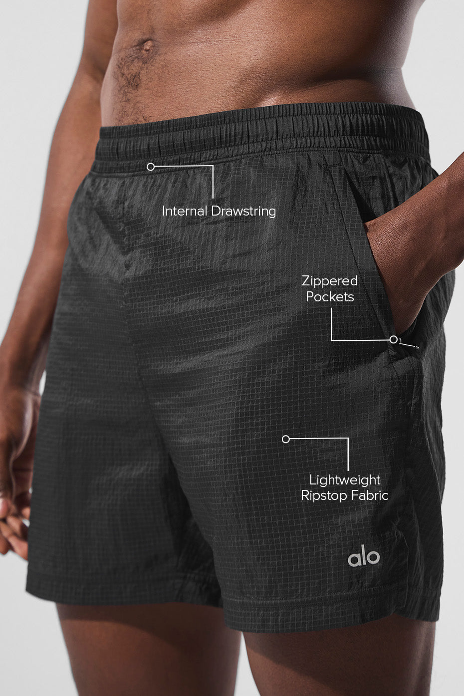 5 Game Time Ripstop 2-In-1 Short - Black/Black - Image 2