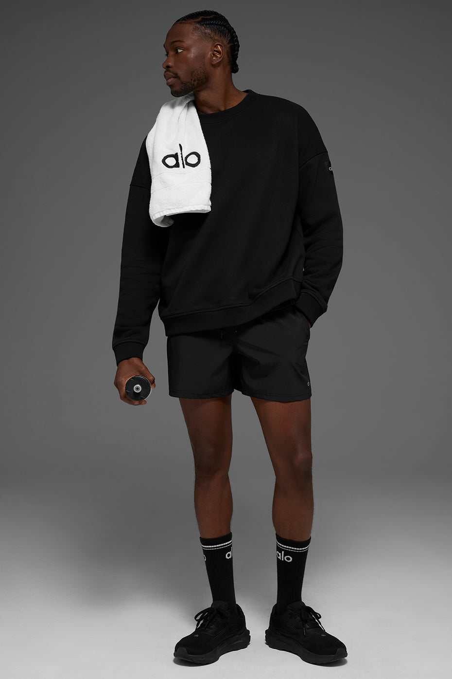 Renown Heavy Weight Crew Neck Pullover - Black - Image 4