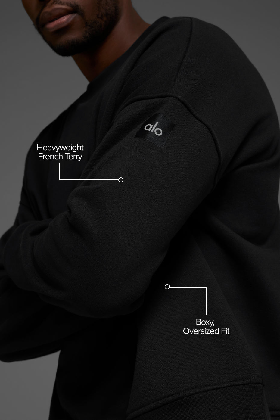 Renown Heavy Weight Crew Neck Pullover - Black - Image 2