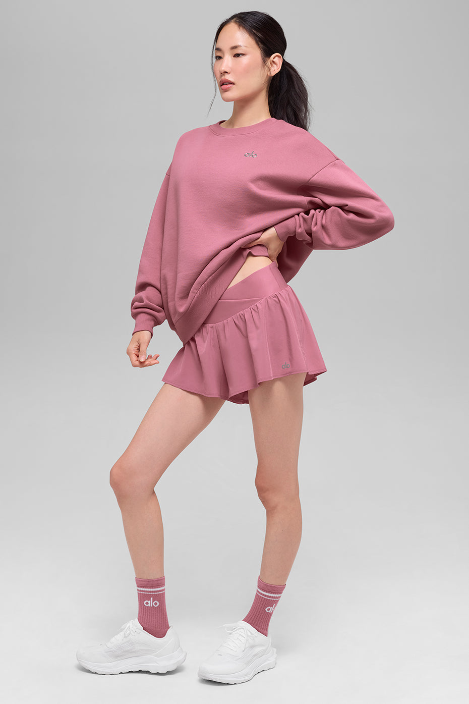 Accolade Crew Neck Pullover - Pink Wild Rose - Image 3