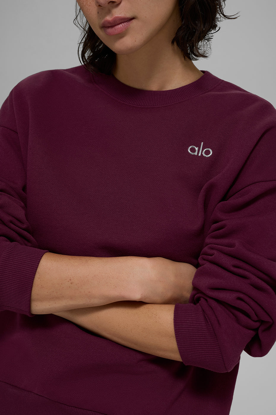 Accolade Crew Neck Pullover - Burgundy - Image 2