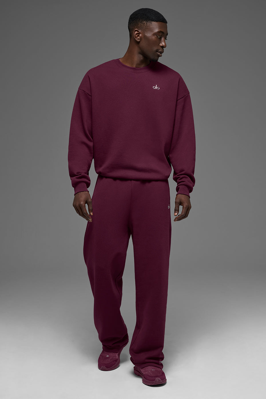 Accolade Crew Neck Pullover - Burgundy - Image 4