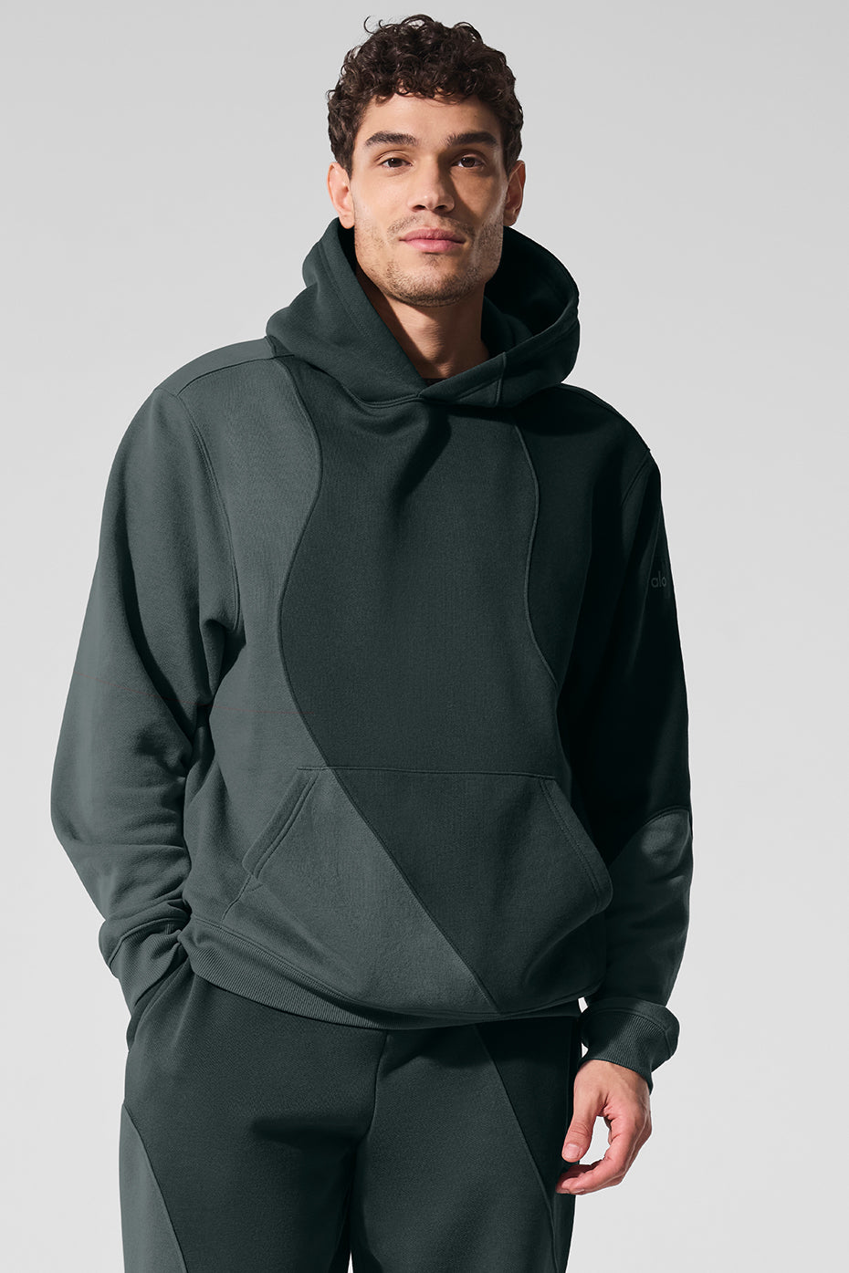 Make Waves Hoodie - Charcoal Green Tonal
