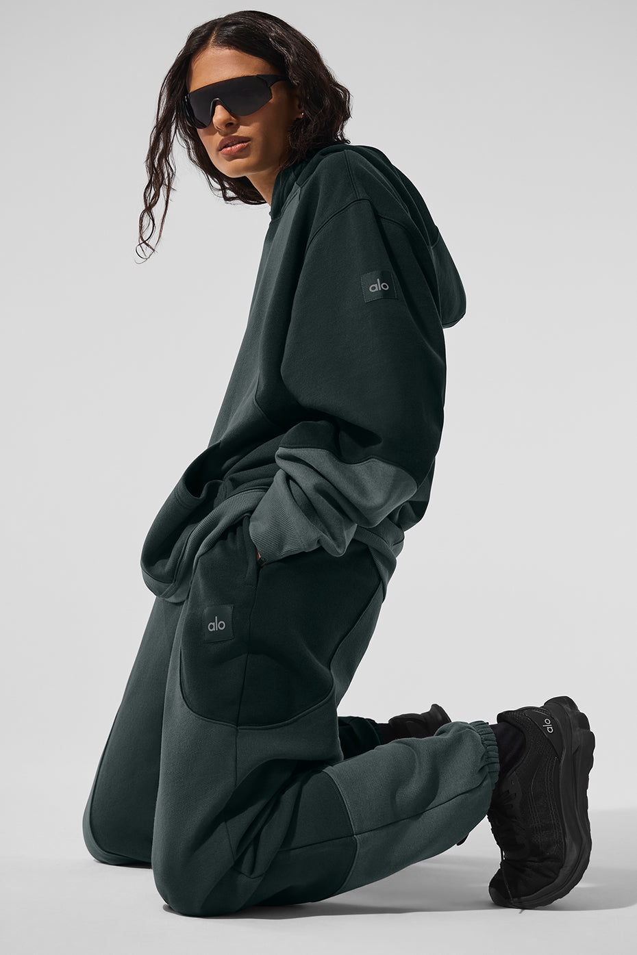 Make Waves Hoodie - Charcoal Green Tonal - Image 4