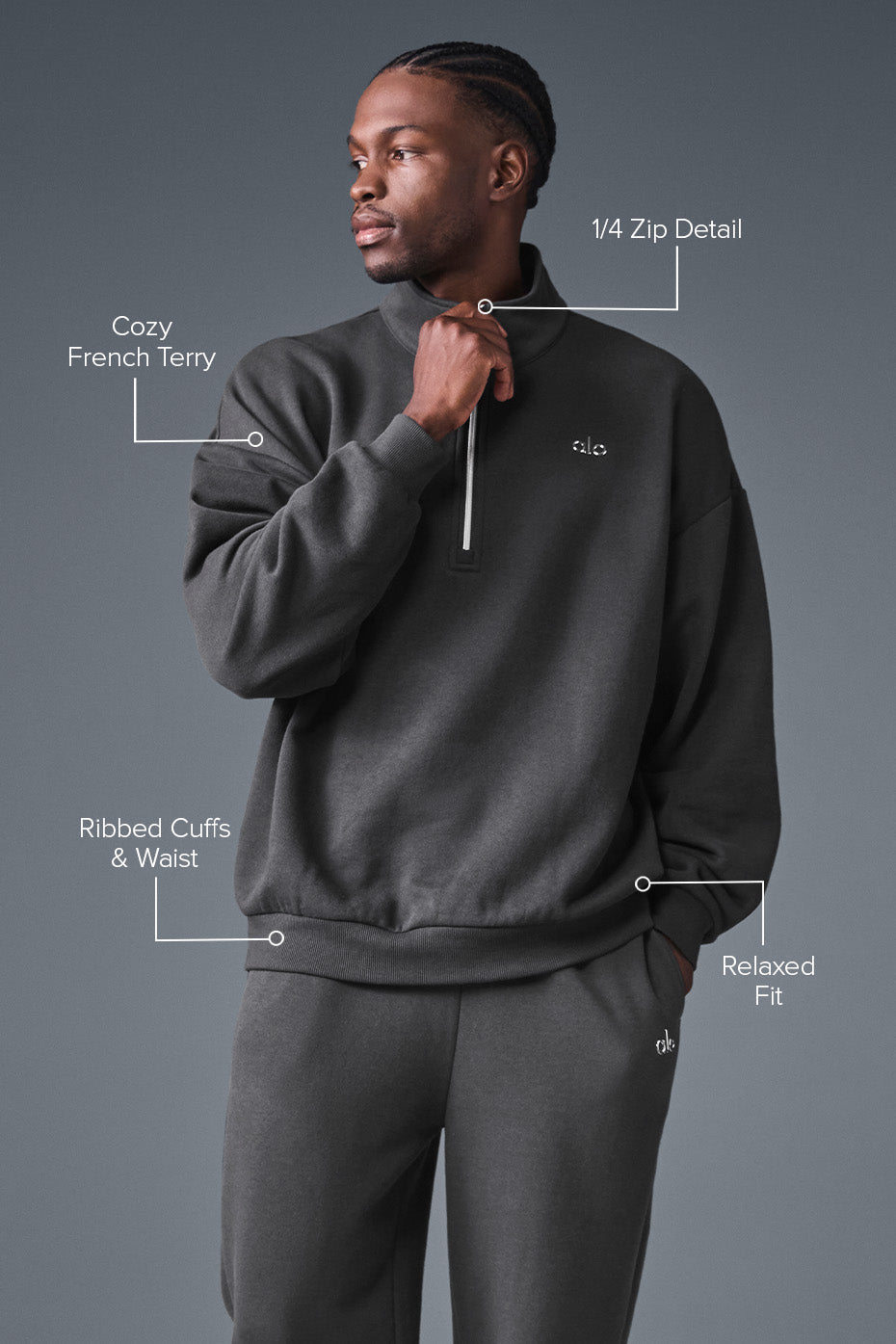 Accolade 1/4 Zip Pullover - Anthracite - Image 2