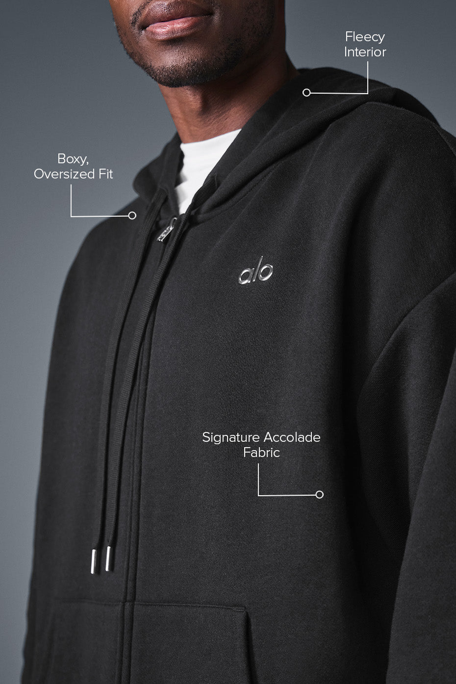 Accolade Full Zip Hoodie - Black - Image 2