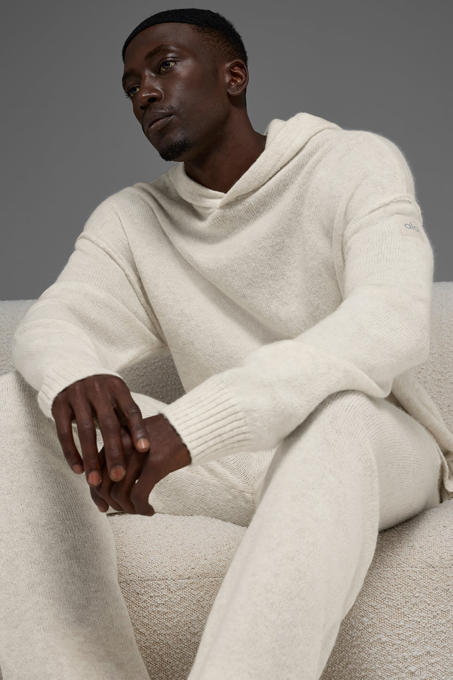 New Class Cashmere Hoodie - Bone Heather - Image 4