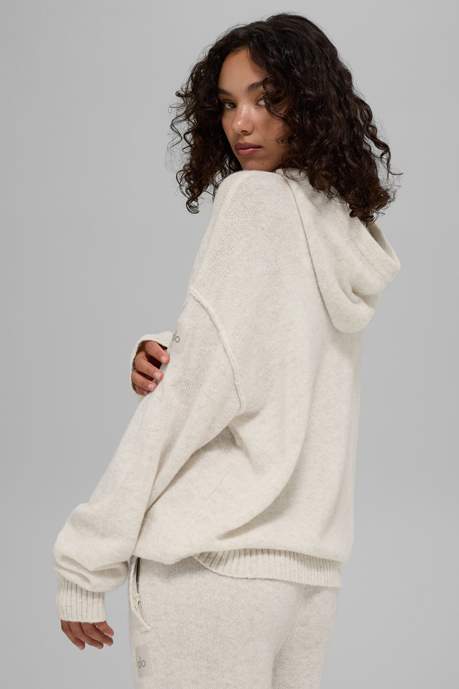 New Class Cashmere Hoodie - Bone Heather - Image 3