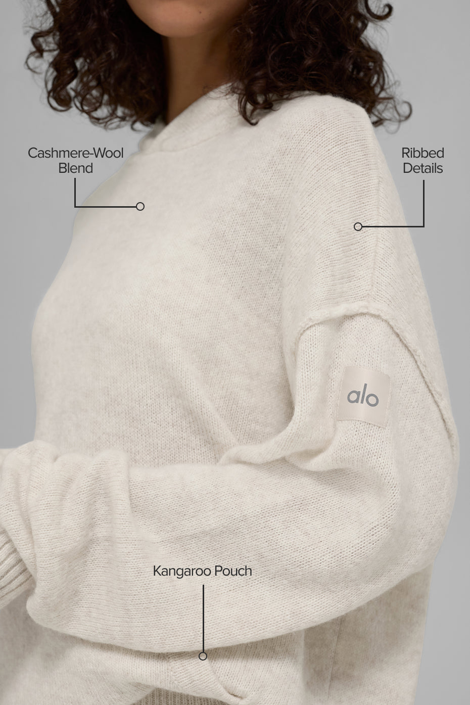 New Class Cashmere Hoodie - Bone Heather - Image 2