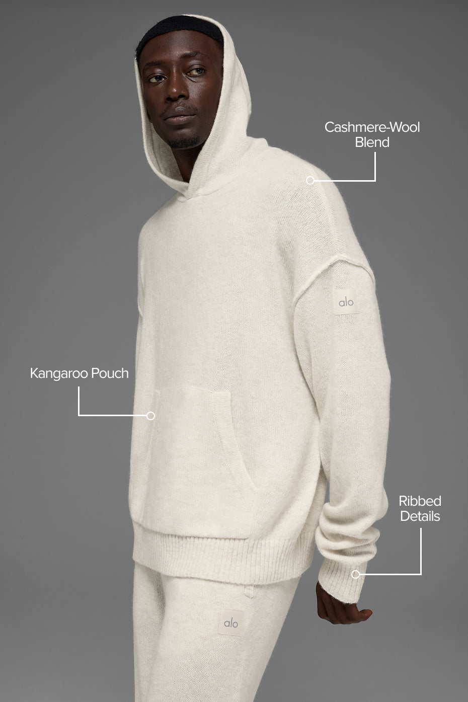 New Class Cashmere Hoodie - Bone Heather - Image 2