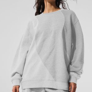 Make Waves Crew Neck Pullover - Athletic Heather Grey Tonal