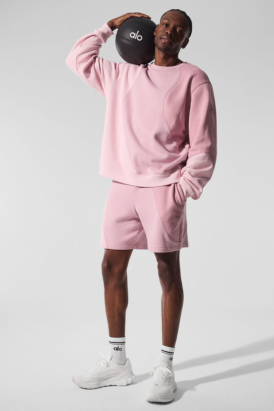 Make Waves Crew Neck Pullover - Sunset Pink Tonal - Image 4