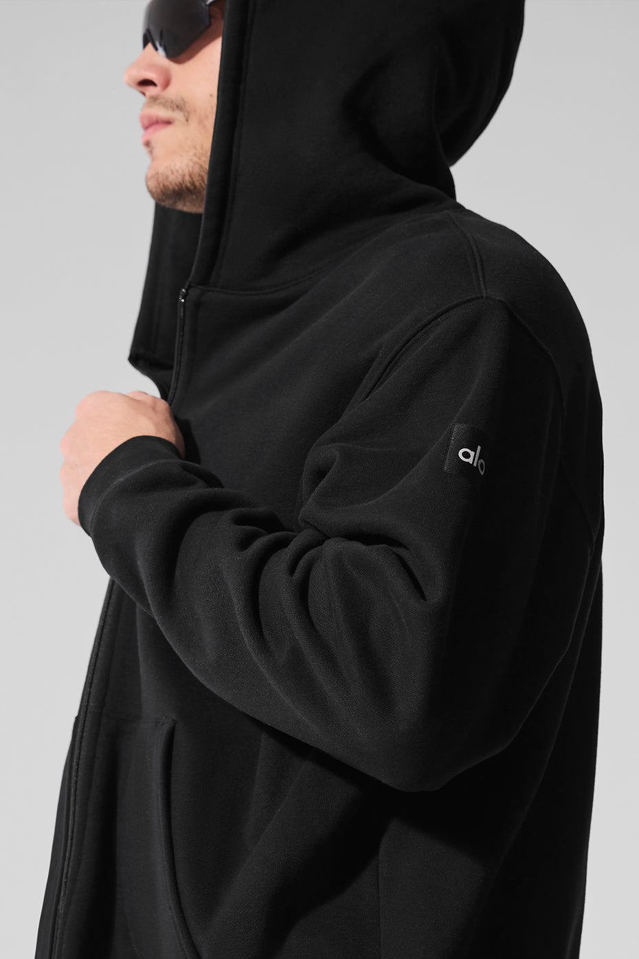 Renown Heavy Weight Full Zip Hoodie - Black - Image 3