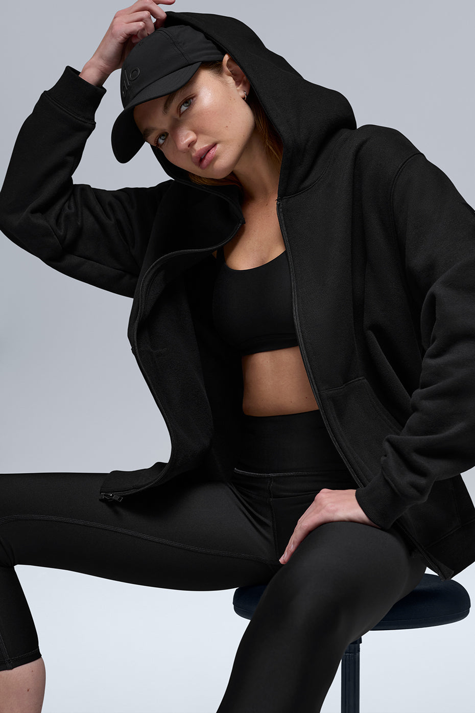 Renown Heavy Weight Full Zip Hoodie - Black - Image 4