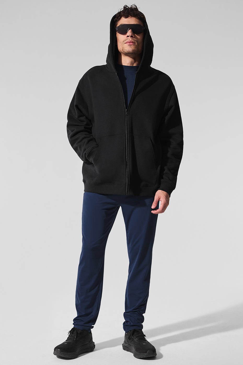 Renown Heavy Weight Full Zip Hoodie - Black - Image 6