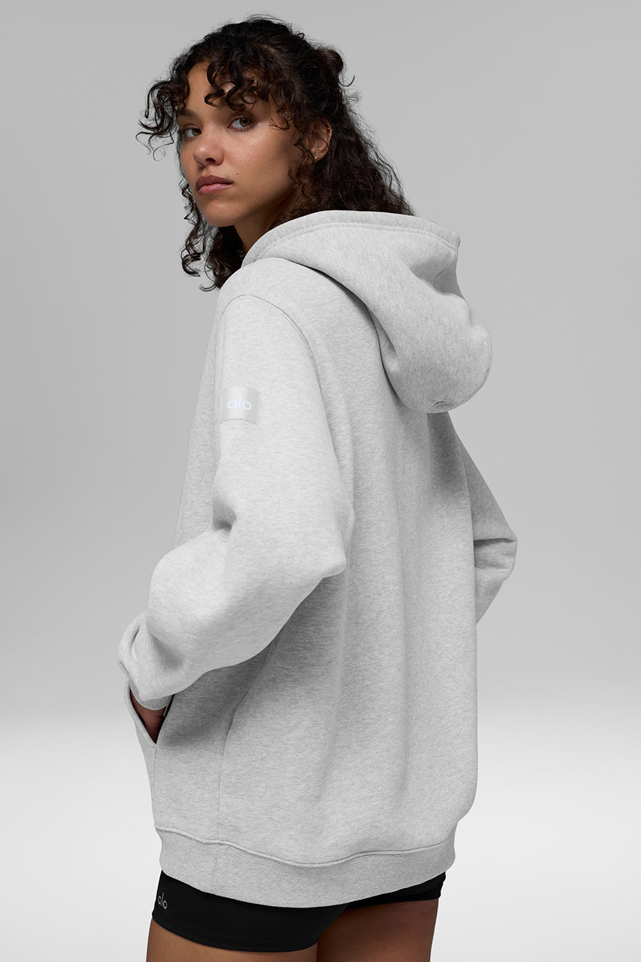 Renown Heavy Weight Full Zip Hoodie - Athletic Heather Grey - Image 3