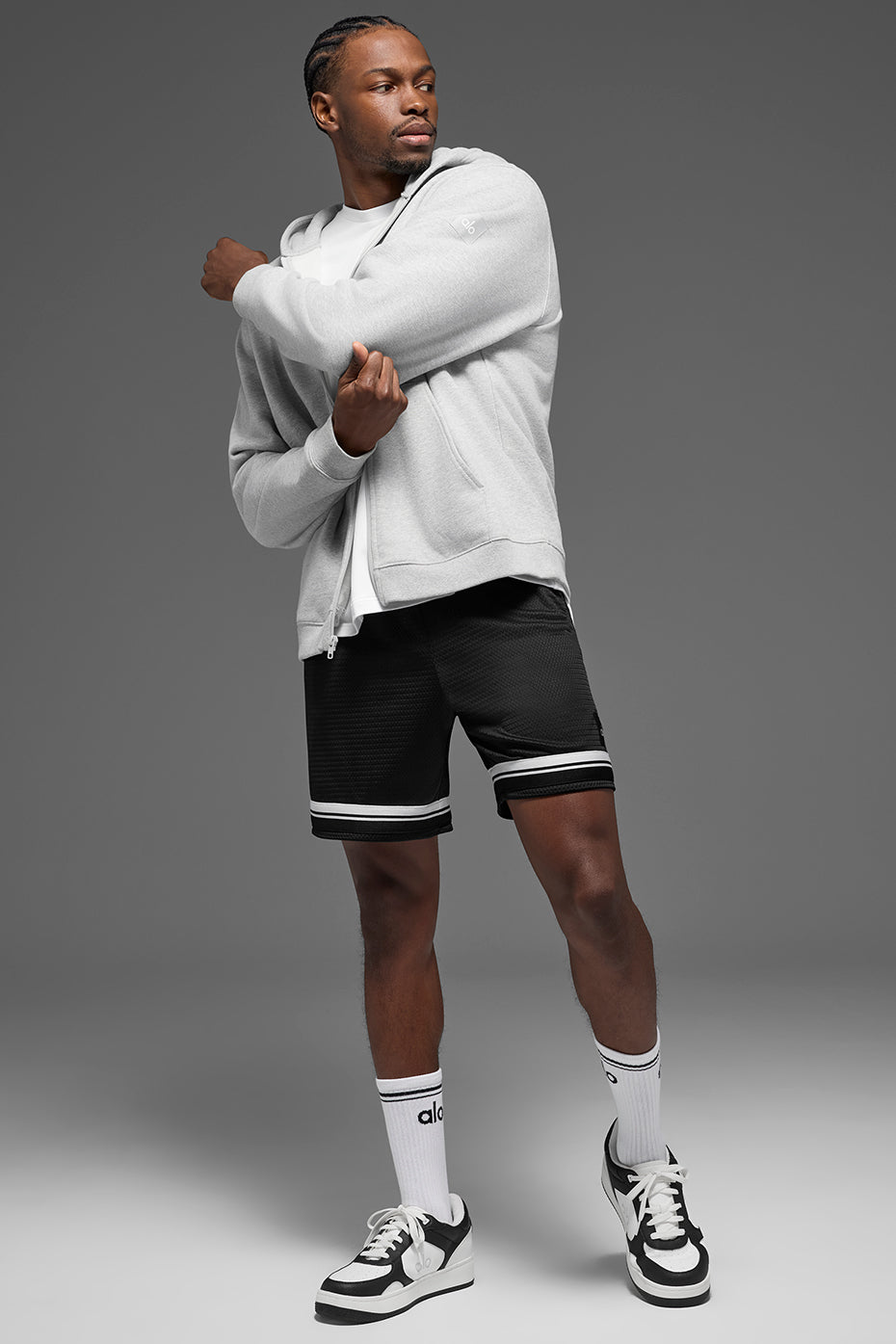 Renown Heavy Weight Full Zip Hoodie - Athletic Heather Grey - Image 5