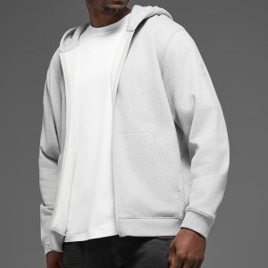Renown Heavy Weight Full Zip Hoodie - Athletic Heather Grey