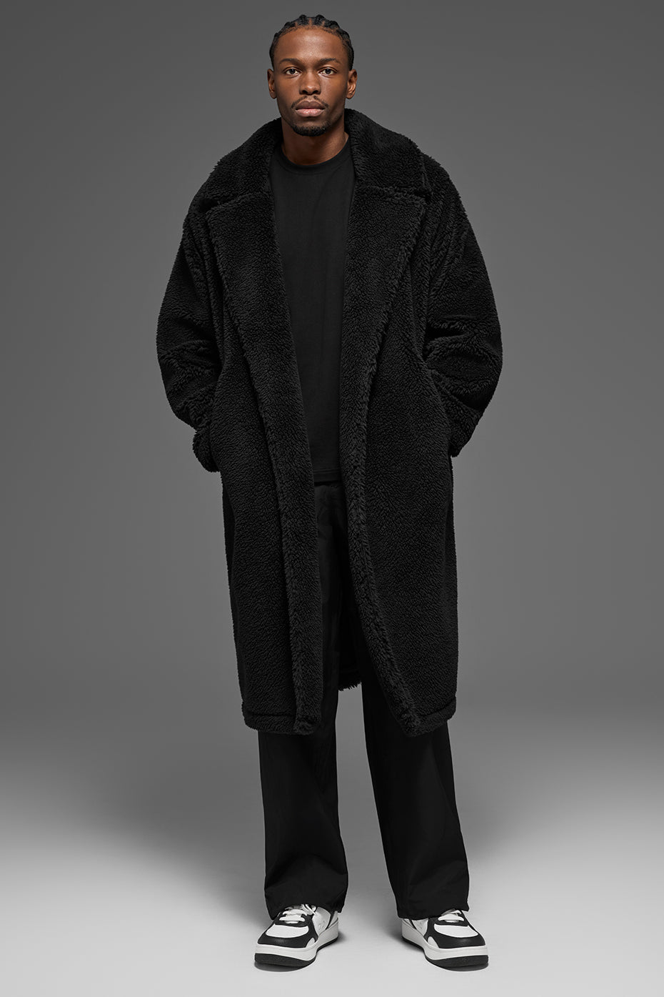Oversized Sherpa Trench - Black