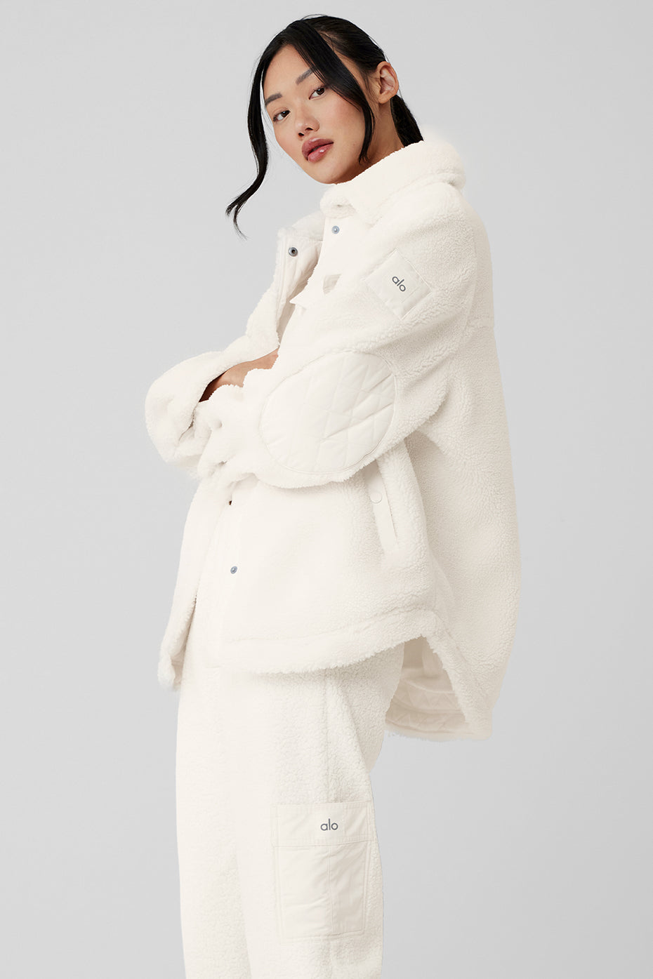 Sherpa Edge Shacket - Ivory - Image 4