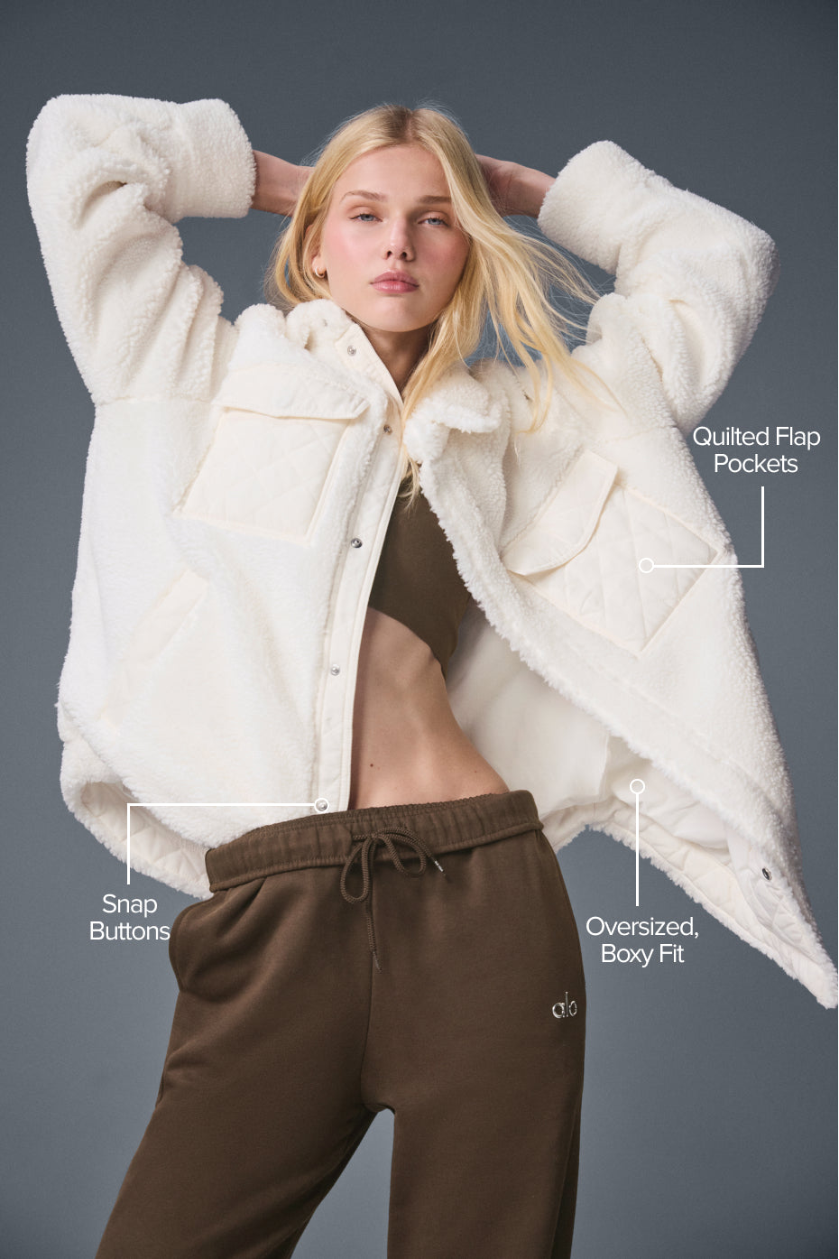 Sherpa Edge Shacket - Ivory - Image 2