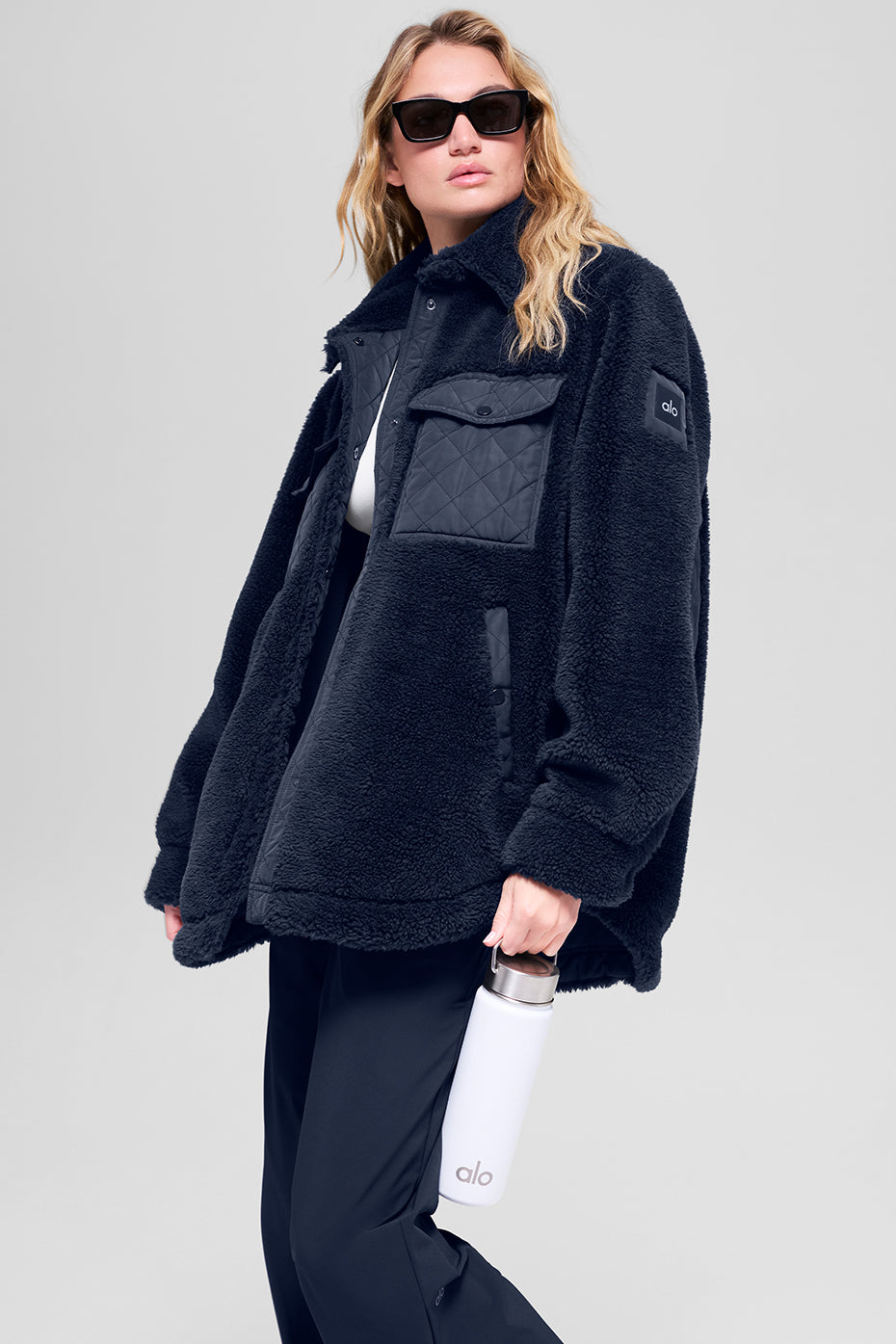 Sherpa Edge Shacket - Navy - Image 5