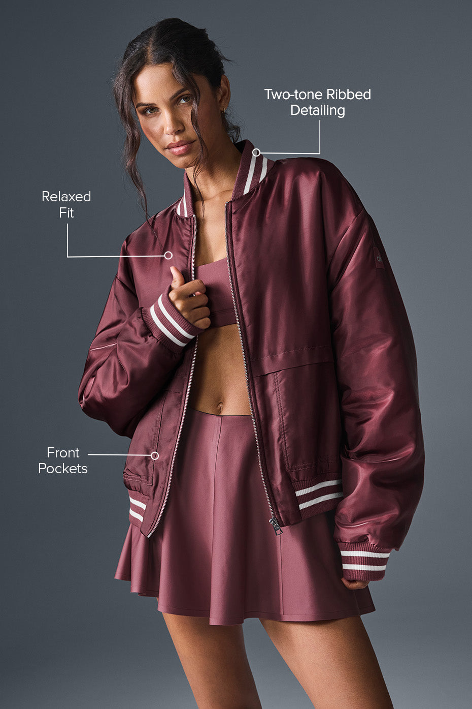 Afterglow Varsity Jacket - Burgundy Truffle - Image 2
