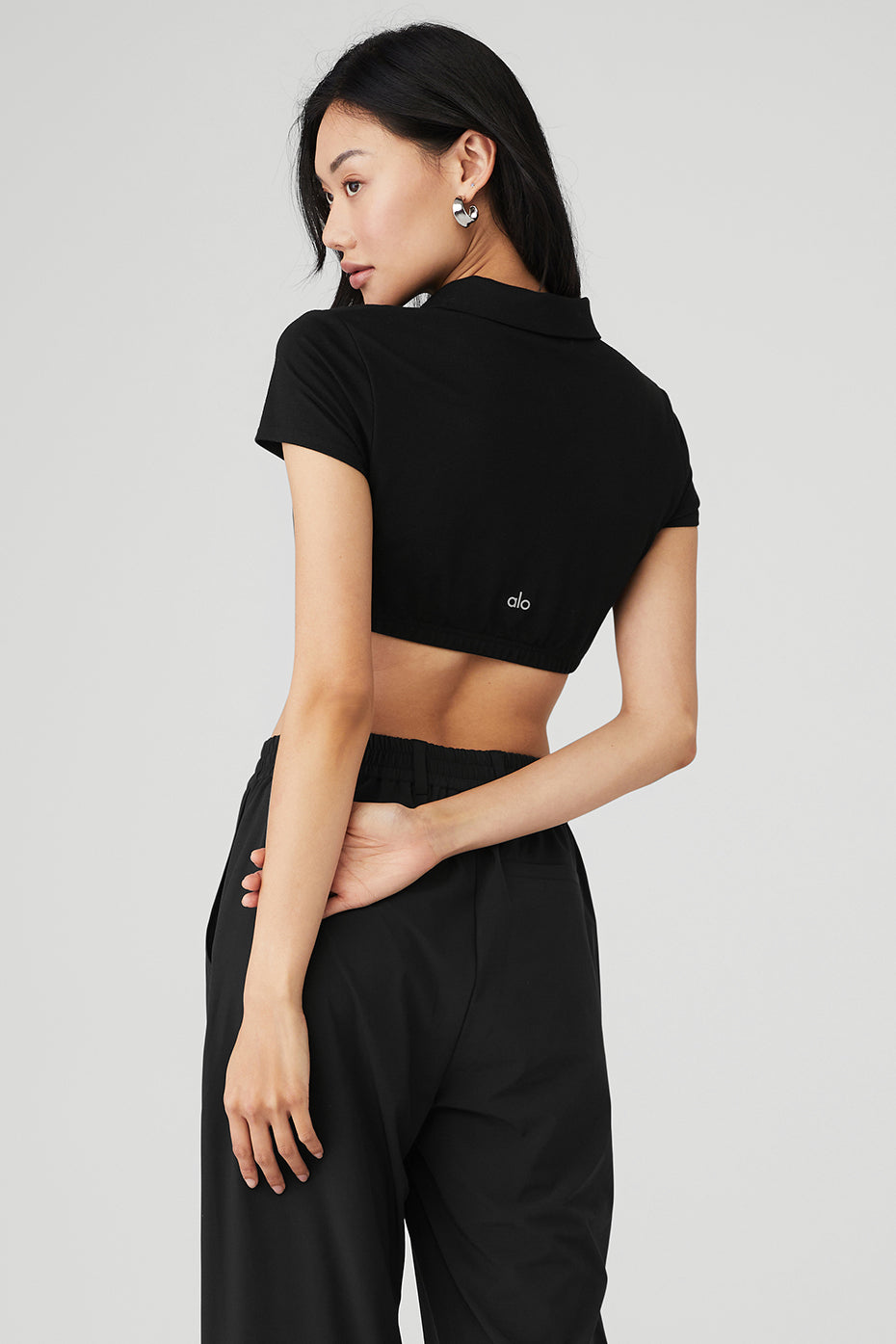 Cropped Prestige Polo - Black - Image 2