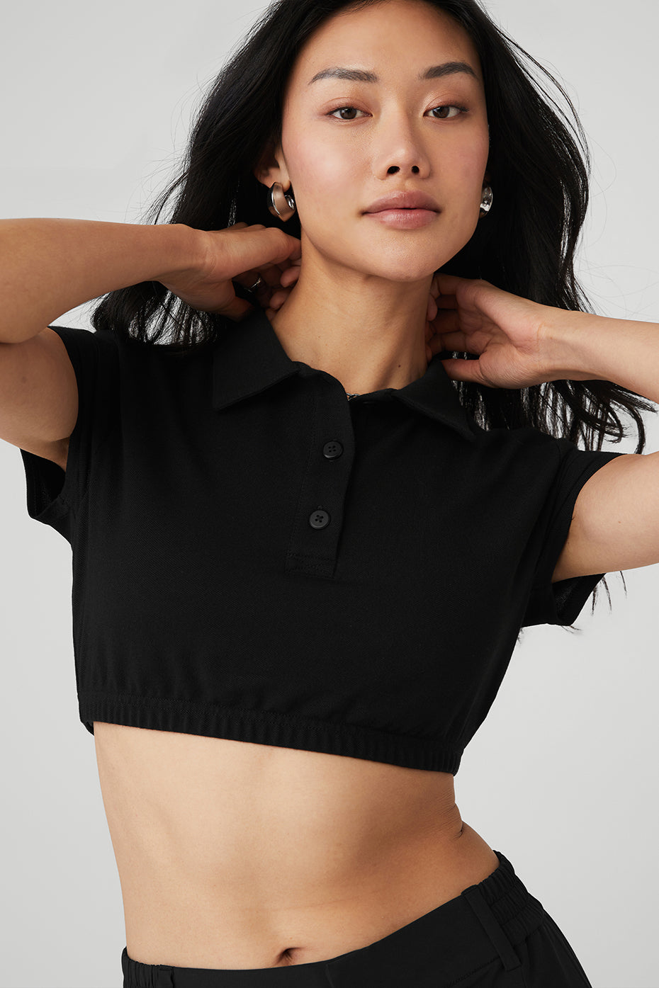 Cropped Prestige Polo - Black - Image 4