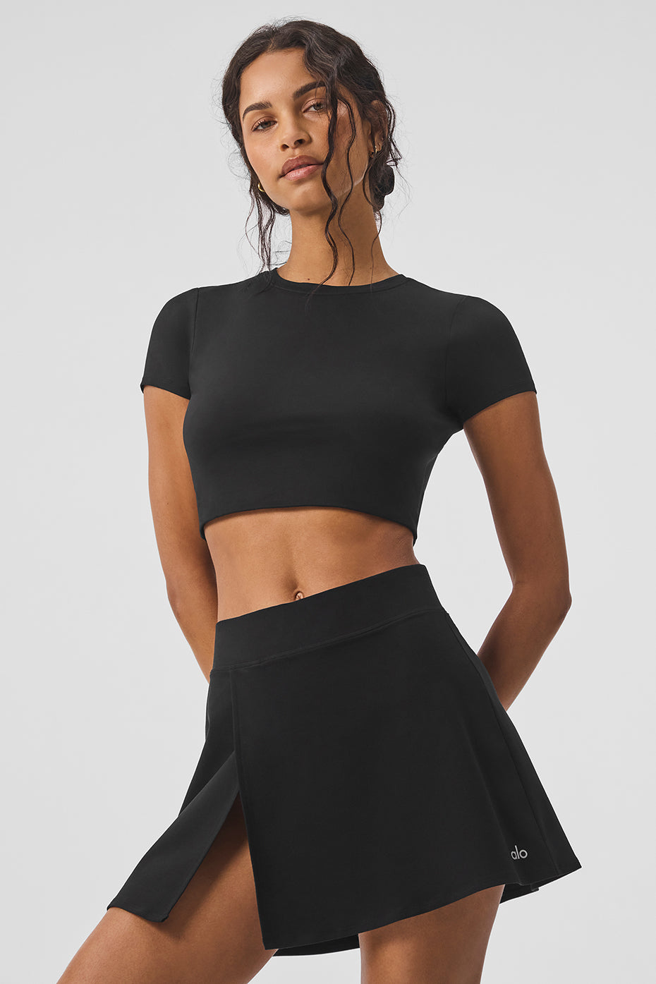 Alosoft Cropped Backspin Short Sleeve - Black - Image 2