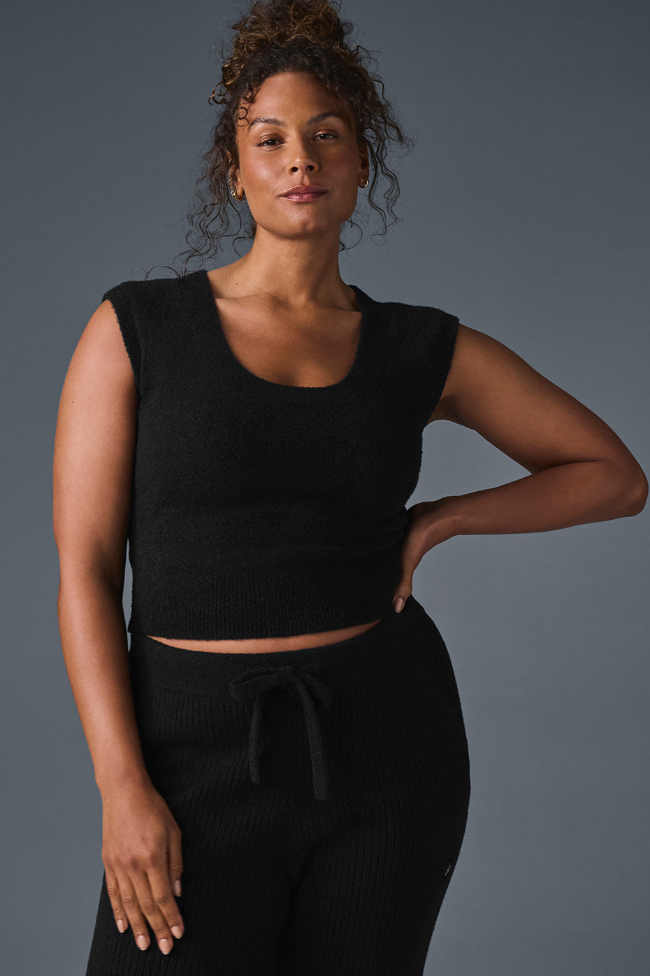 Snuggle Up Sweater Short Sleeve - Black - Image 6