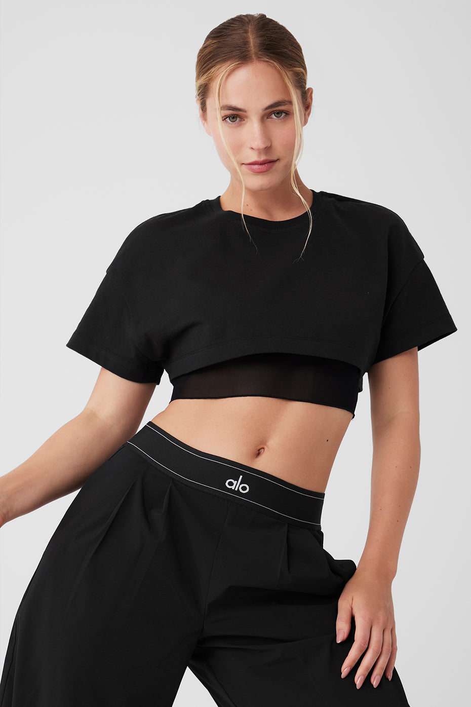 Made You Look Cropped Short Sleeve Tee - Black - Image 4