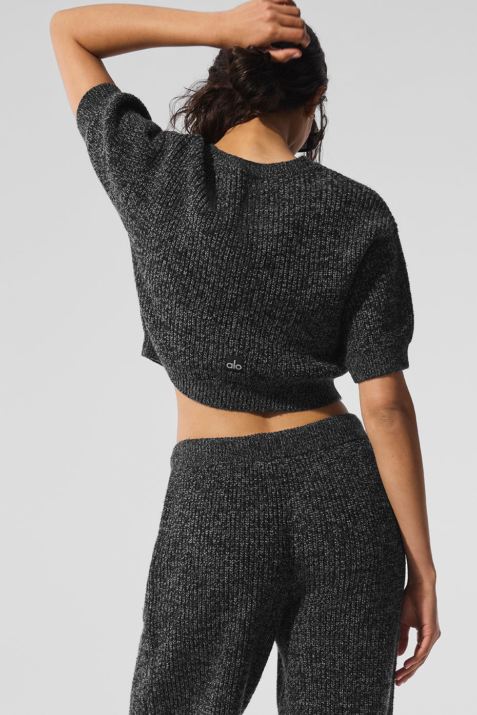 Marl Sweater Short Sleeve - Black Marl - Image 3