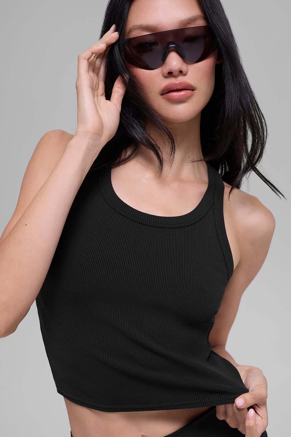 Goddess Ribbed Go-To Tank - Black - Image 3