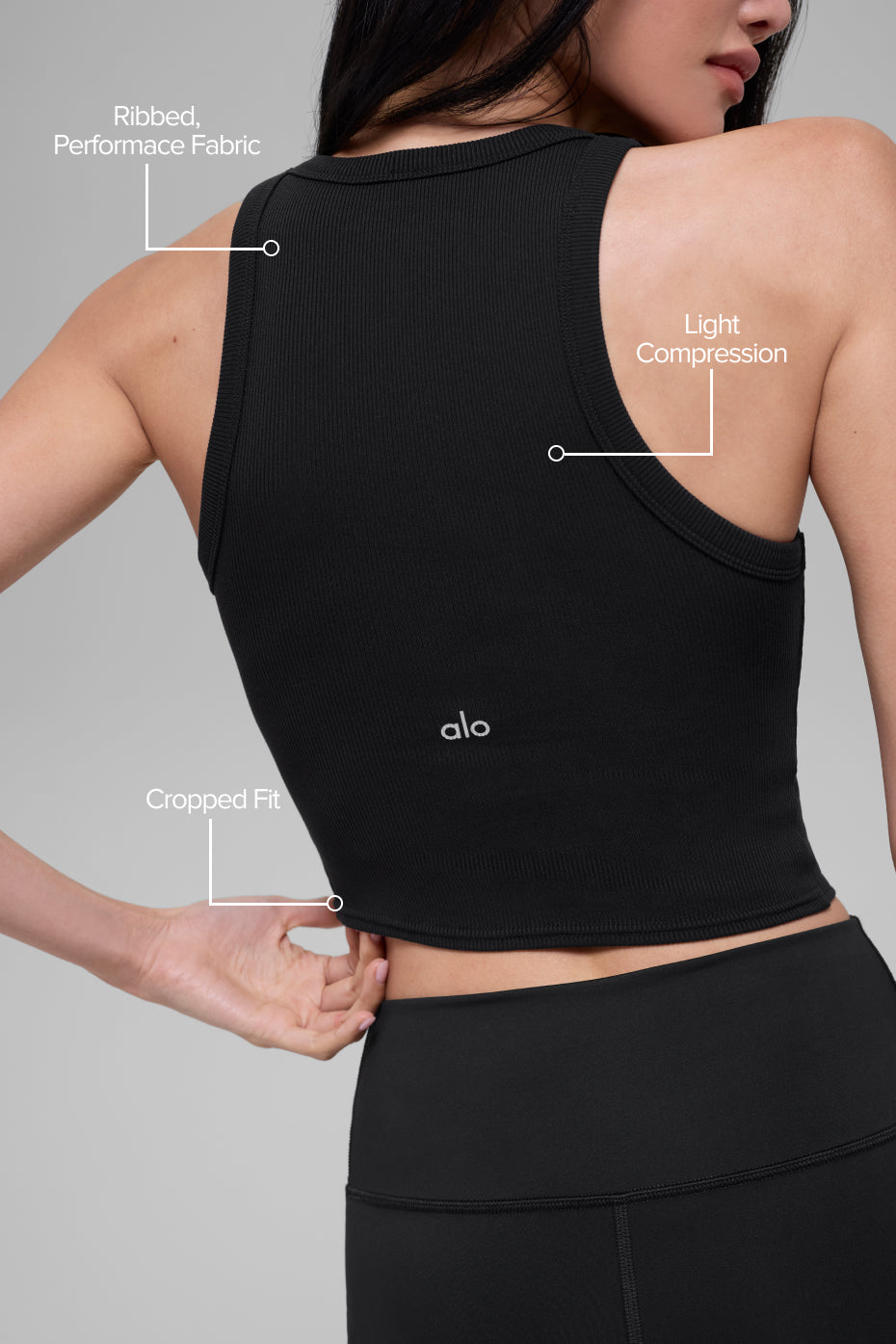 Goddess Ribbed Go-To Tank - Black - Image 2